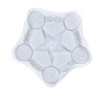 NAMOARLY Moule en Silicone Blanc en Forme d'Étoile Pentagramme, Support 5 Bougies, Facile à Utiliser pour Rituel de Magie