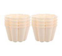 NAMOARLY Moules à Pudding Faciles à Utiliser Forme Fleur Beige en Pp Lot de 8 pour Congélation et Pâtisserie Maison Cuisine ou Fêtes