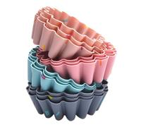 NAMOARLY Moules Silicone Design Intérieur Lisse Lot de 12 Forme Fleur Matériau Silicone Flexible, Adaptés Four et Cuiseur Vapeur Couleur Aléatoire pour Pâtisserie et