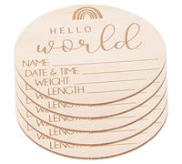 NAMOARLY Panneaux D'annonce De Naissance En Bois Pour Bébé│lot De 5│motifs Arc-en-ciel│accessoires Photo -né│pour Chambre D’garçon Et Filles Et Hôpital