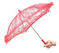 NAMOARLY Parasol Parapluie Décoratif Rouge Petit Format en Dentelle Brodée Accessoire de Photographie 1 Pièce pour Cérémonie et Spectacle pour Séance Photo et Costume