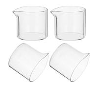 NAMOARLY Pichet à Lait en Verre Transparent Lot de 4 Tasses à Expresso 110 Ml pour Extraction Café Maison