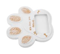 NAMOARLY Pierre Tombale du Chien 15 X 15 Cm en Ciment Durable Plaque Funéraire Empreinte De Patte pour Animaux De Compagnie Décoration Extérieure De Jardin