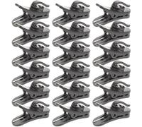 NAMOARLY Pince Micro Noire en Abs, Lot de 20 Pièces, Clip de Fixation du Micro Facile à Transporter pour Discours au Podium, Libérez Vos Mains Efficacement