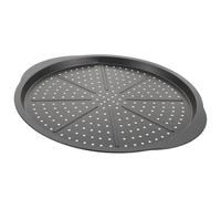 NAMOARLY Plaque à Pizza Antiadhésive Ronde 38 CM Trous et Poignées en Acier au Carbone pour Four, Cuisson Rapide et Démoulage Facile, Nettoyage Simple Cuisine Familiale