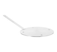NAMOARLY Plaque D'adaptation pour Plaque à Induction Ronde Acier Inoxydable Argenté Diffuseur de Chaleur Poignée pour Cuisinière Électrique et Gaz