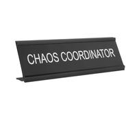 NAMOARLY Plaque de Bureau en Alliage D'aluminium L de L Noire pour Coordinateur Chaos, Identification Claire Rôle, Résistante aux Dommages, pour Médiation