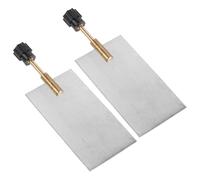 NAMOARLY Plaque de Zinc Argentée Outil Ajustable 2 Pièces avec Borne Rouge pour Expériences D'électrolyse et Électrodéposition pour Laboratoire Scientifique et Démonstration en Classe