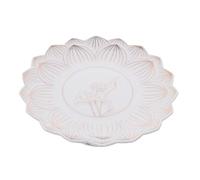 NAMOARLY Plateau du Temple en Céramique Blanche de 7 Pouces, Récipient à Fruits Bouddhiste Élégant, Bol Alimentaire Décoratif pour Rituels et Offrandes Religieuses