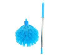 NAMOARLY Plumeau Télescopique Extensible Bleu pour Plafonds Hauts et Ventilateurs Brosse Légère pour Enlever Toiles Araignée et Poussière Manche pour Nettoyage Facile Intérieur et