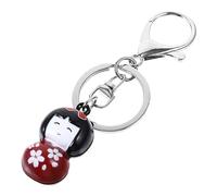 NAMOARLY Porte-clés Cloche Japonaise Porte-clés Poupée Mini Poupée Joli Porte-clés Cloche Figurines De Geishas Asiatiques Ornement De Sac à Décoration Clé Provisions De Bébé Alliage De Zinc