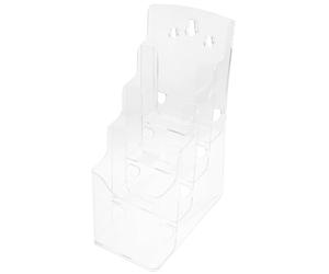 NAMOARLY Présentoir à prospectus de table en acrylique, structure simple et créative, adapté au bureau et salle d'étude avec rangement