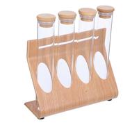 NAMOARLY Présentoir pour Grains de Café avec Tubes Transparents Alimentaire Support de Rangement Multifonction pour Épices Thé et Ingrédients Secs Organisation Pratique