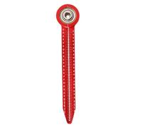 NAMOARLY Règle Perforée en Alliage D'aluminium Rouge, Outil de Dessin Circulaire Portable, Calibre de Marquage Précis pour Travail Bois, Traçage et Bricolage, Compas Mini de Mesure