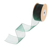 NAMOARLY Ruban Organza Transparent 38mm, 20m, Chiffon, pour Nœuds | Double Face, Doux et Lisse, Bande Plastique Protégée, pour Bouquets, Fêtes et Mariages