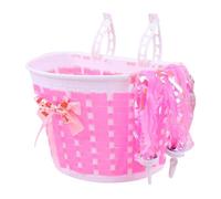 NAMOARLY Rubans Décoratifs pour Panier de Vélo Garçon et Filles, 2 Banderoles Colorées Pompons, Panier Tissé Rose pour Trottinette et Vélo, Accessoires Sécurisés et Résistants aux UV