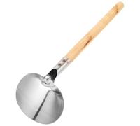 NAMOARLY Spatule Cuisine avec Manche en Bois Résistant à Haute Température en Acier Inoxydable Spatule Ronde Antiadhésive pour Wok et Cuisson Traditionnelle