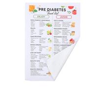 NAMOARLY Tableau Mural pour Prédiabétiques et Guide Diététique de Planification des Repas avec Liste des Aliments Adaptés pour Gestion du Diabète