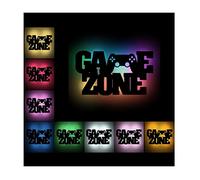 Namofactur Veilleuse Déco Gamer Gaming Zone Pour Garçons Et Filles - Idée De Cadeau Pour Anniversaires Lampe Led USB Murale En Bois Gravé avec changement de couleur