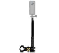 Namolit Moto Vélo Selfie Bâton Guidon Support de Caméra 27.9cm-113.5cm Longueur Réglable avec Remplacement de Vis 1/4 Pouce pour INSTA360 X2/X3
