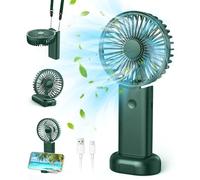 Namouk Ventilateur Silencieux, Ventilateur de Poche Rechargeable Ventilateurs A Main Avec 3 Vitesses Ventilateur Portable pour Voyages, Maquillage,Camping,Bureau À Domicile, Extérieur