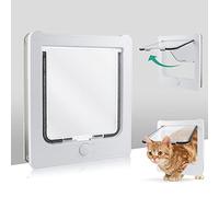NAMSAN Chatière pour Chat Facile à Installer, 4 Options de Verrouillage Manuel, Bonne étanchéité et Solide Chatière Porte Intérieure Chatiere pour Petit Chien/Chat