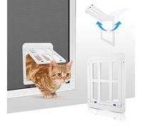 NAMSAN Chatiere pour Moustiquaire Chattiere Porte Chat Facile à Installer Esthétique et sans Bruit Moustiquaire Porte Chat (25 cm x 31.5 cm)-Blanc