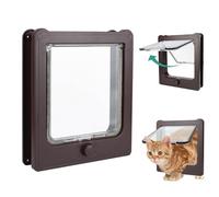 NAMSAN Chattaiola 4 voies pour grands chats, 27,5 x 23,5 cm, pour porte intérieure, coupe-vent, silencieux, pour chiots, marron
