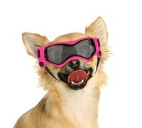 NAMSAN Lunette de Protection des Yeux pour Chien Chien Lunette de Soleil Facile à Mettre Stylée Lunettes pour Petits/Moyens Chiens Rose
