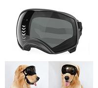 NAMSAN - Lunettes de Moto Coupe-Vent pour Chiens, Bandeau Ajustable, Lunettes Coupe-Vent pour Grands Chiens - Noir