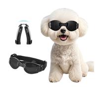 NAMSAN Lunettes de soleil pliables pour chiens - Imperméables - Coupe-vent - Pour chiens de taille moyenne/grande - Noir