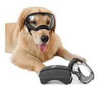 NAMSAN Lunettes de Soleil pour Chien avec Protection UV Bandeau Ajustable et Coussinets en Mousse Lunettes de Soleil pour Animaux de Compagnie Protégeant Les Yeux des Grands Chiens - Clair