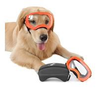 NAMSAN Lunettes de Soleil pour Chien avec Protection UV Bandeau Réglable et Coussinets en Mousse Lunettes de Soleil pour Animaux de Compagnie Protégeant Les Yeux des Grands Chiens - Orange