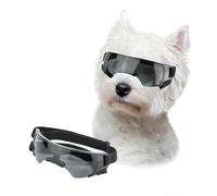NAMSAN Lunettes de soleil pour petits chiens - Lunettes de protection pour petits chiens - Coupe-vent - Protection UV - Imperméables - Avec bande élastique réglable - Noir