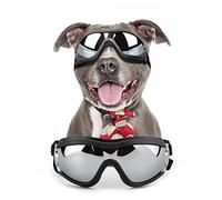 NAMSAN Lunettes de Soleil UV pour Chien de Taille Moyenne à Grande - Coupe-Vent, Anti-poussière et Anti-Neige - avec Sangles élastiques