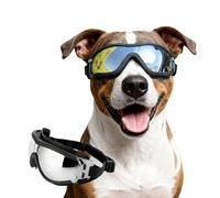 NAMSAN Lunettes pour Chiens Protection des Yeux à l'extérieur Sangle Réglable Facile à Mettre Lunettes de Soleil pour Animaux de Compagnie-Noir