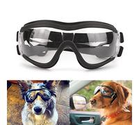 NAMSAN Lunettes pour Chiens Protection des Yeux à l'extérieur Sangle Réglable Facile à Mettre Lunettes de Soleil pour Animaux de Compagnie-Transparent