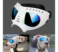 NAMSAN Lunettes pour Chiens Protection des Yeux Sangles Réglables Facile à Mettre Anti-UV Lunettes de Soleil pour Moyen/Grand Chien