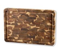 NAMTURE - Billot de boucher en acacia bois de bout 45x30x4 cm - Classic - planche à découper épaisse - rainure à jus - poignées intégrées - pieds antidérapants - coffret cadeau