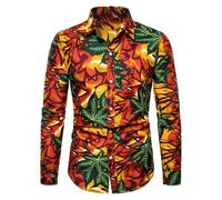 Namufeitrade Chemise à Boutons pour Hommes Dashiki Imprimé Africain Chemises à Manches Longues Tops Traditional Vêtements de Style Ethnique