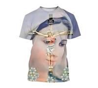 Namufeitrade Chrétien Mère de Dieu Vierge Marie T-Shirt pour Homme Jésus Aime T-Shirts décontractés à col Rond Tops à Manches Courtes T-Shirts surdimensionnés pour Homme