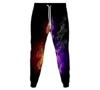 Namufeitrade Fire Guitar Musical Notes 3D Impression Pantalon de Jogging Femmes Hommes Cordon Jogger Pantalon Athletic Pantalon Running Survêtement Bas