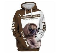 Namufeitrade Si Je ne Peux Pas emmener Mon Chien Je n'y Vais Pas Sweat à Capuche imprimé en 3D Dachshund Pull Streetwear Survêtement Cadeau pour Les Amoureux des Chiens