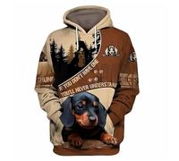 Namufeitrade Si Je ne Peux Pas emmener Mon Chien Je n'y Vais Pas Sweat à Capuche imprimé en 3D Dachshund Pull Streetwear Survêtement Cadeau pour Les Amoureux des Chiens