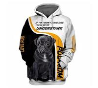 Namufeitrade Si Je ne Peux Pas emmener Mon Chien Je n'y Vais Pas Sweat à Capuche imprimé en 3D Dachshund Pull Streetwear Survêtement Cadeau pour Les Amoureux des Chiens