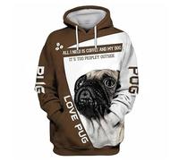 Namufeitrade Si Je ne Peux Pas emmener Mon Chien Je n'y Vais Pas Sweat à Capuche imprimé en 3D Dachshund Pull Streetwear Survêtement Cadeau pour Les Amoureux des Chiens