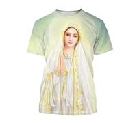 Namufeitrade T-Shirt Vierge Marie Déesse de la Miséricorde T-Shirts imprimés en 3D Jésus Dieu Unisexe Tops à Manches Courtes