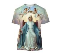 Namufeitrade T-Shirt Vierge Marie Déesse de la Miséricorde T-Shirts imprimés en 3D Jésus Dieu Unisexe Tops à Manches Courtes
