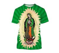 Namufeitrade T-Shirt Vierge Marie Déesse de la Miséricorde T-Shirts imprimés en 3D Jésus Dieu Unisexe Tops à Manches Courtes