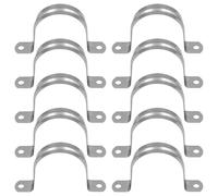 Namvo 10PCS Sangles de Tuyau M50 304 Colliers de Serrage en U en Acier Inoxydable Anneau de Connexion Carte de Serrage de Tuyau Clips de Tension de Sangle de Tube à Deux Trous Collier de Serrage